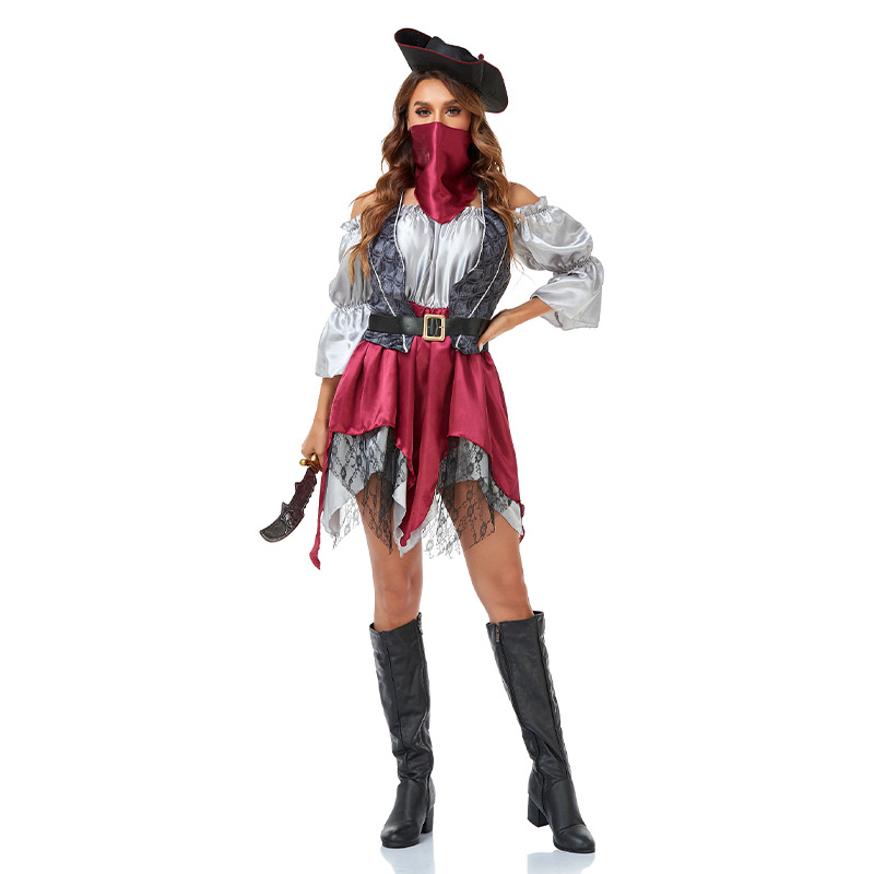 Halloween Pirate Cosplay Costume Adult Captain Cosplay Fancy Dress Party Outfit